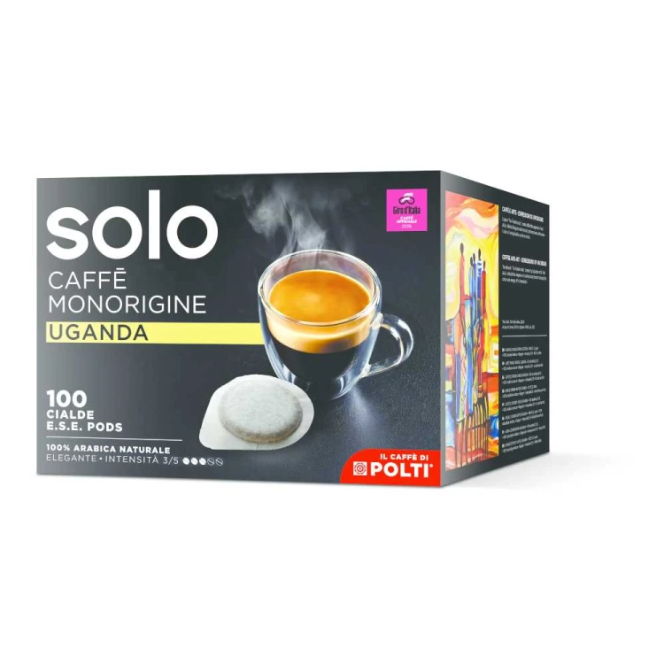 Zestaw 100 saszetek E.S.E. kawy SOLO Caffè Monorigine Uganda do ekspresów Polti