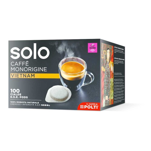 Zestaw 100 saszetek E.S.E. kawy SOLO Caffè Monorigine Vietnam do ekspresów Polti